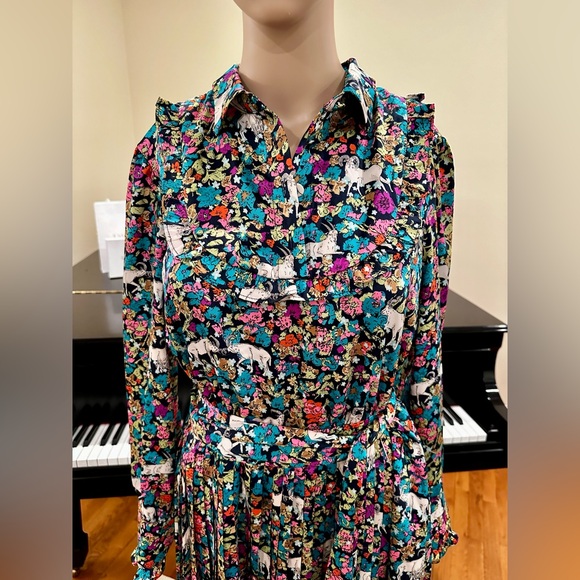 NWT Spring Summer Minimalist Retro J. Crew Animal Floral Print Dress - Picture 9 of 17